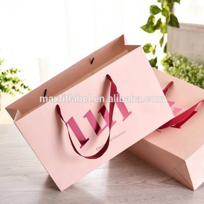 China Factory Custom Gift Luxurious Shopping Brown Kraft Paper Packing Bags With Your Own Logo